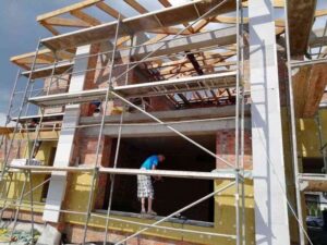 New construction roof framing before install